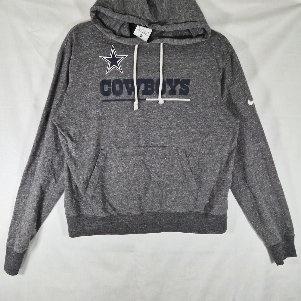 Nike Dallas Cowboys Hoodie Womens Medium Gray Cropped Pullover NFL Sweatshirt